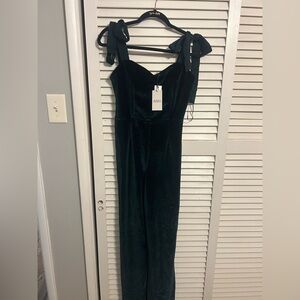 Green velvet jumpsuit